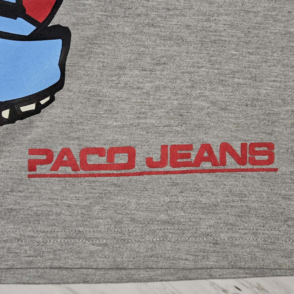 Vintage Paco Jeans Men's Short Sleeve Gray T-shirt Skate Y2K Streetwear *No Tags - Picture 13 of 13